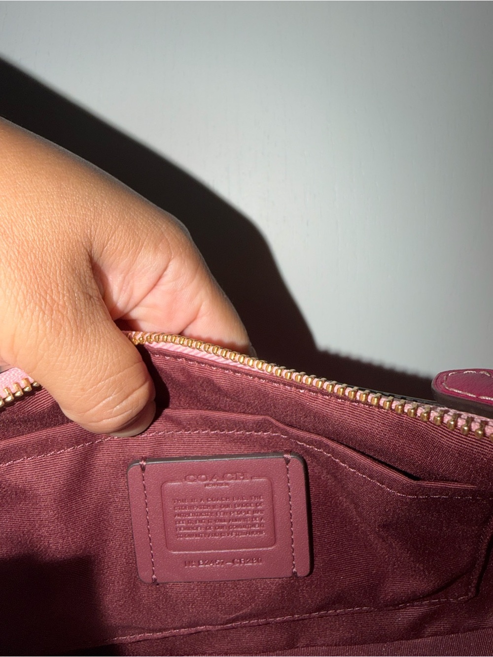Coach Pink Cherry Print Shoulder Bag with Magenta Trim - Picture 7 of 7